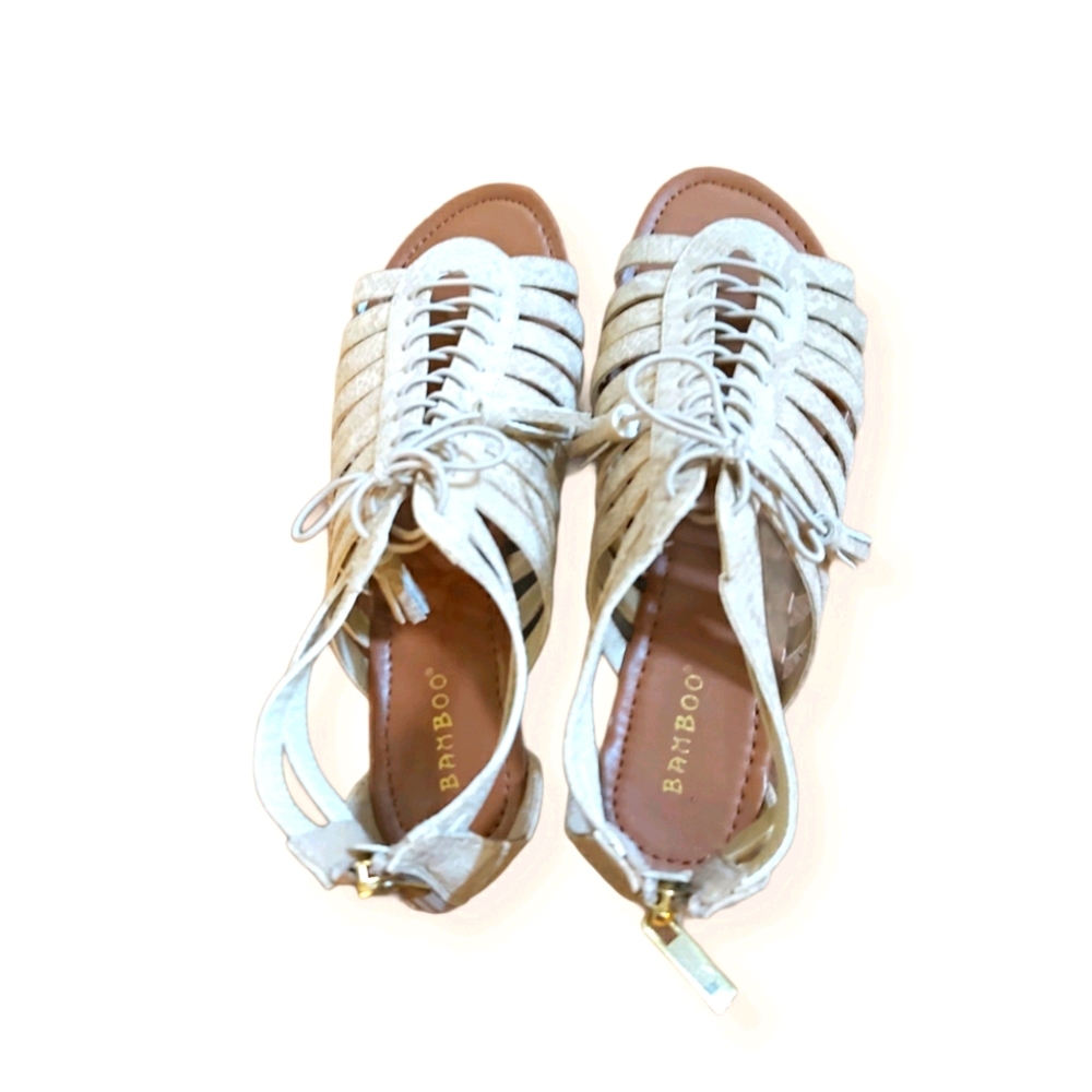 BAMBOO White Strappy Sandals